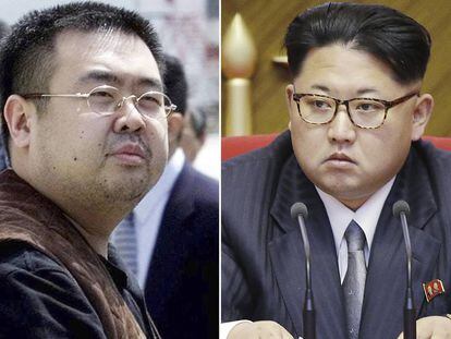 El asesinado Kim Jong-nam, a la izquierda, y su hermanastro, actual líder de Corea del Norte, Kim Jong-un. 