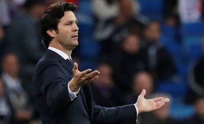 Santiago Solari durante los octavos de final de la Champions.