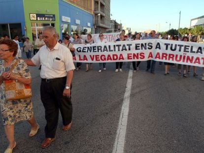 Manifestación de la cooperativa de L' Aldea, Tarragona.