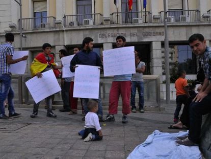 Protesta de sirios en Ceuta en octubre pasado.