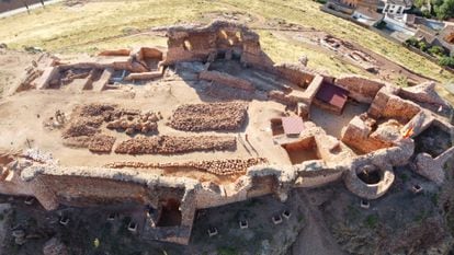 Vista aérea del castillo de la Estrella, en Montiel (Ciudad Real).