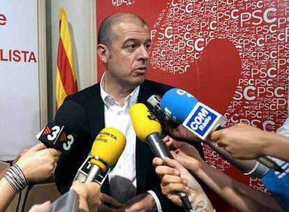 José Zaragoza, secretario de organización del PSC, el sábado. Zaragoza salió en defensa de las tesis de la Generalitat sobre financiación.