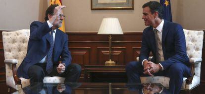 Mariano Rajoy y Pedro S&aacute;nchez en la reuni&oacute;n del pasado mes de agosto.