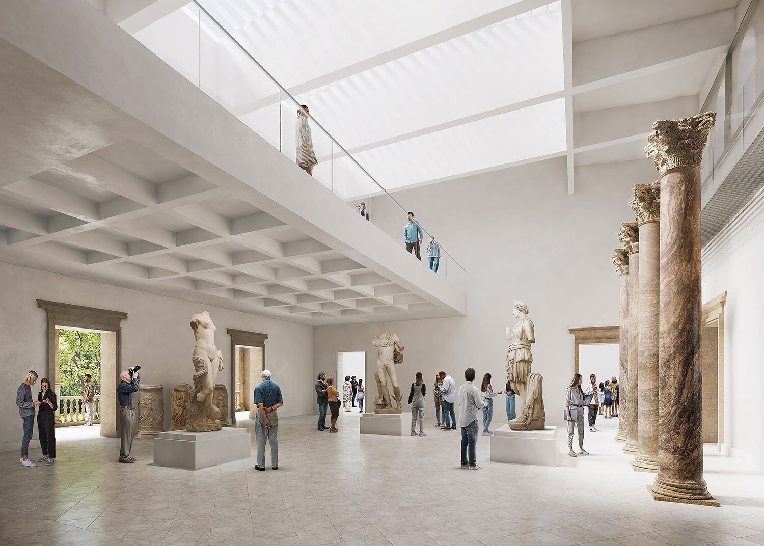Recreación virtual de una de las salas del Museo Arqueológico de Sevilla, proyecto del arquitecto Guillermo Vázquez Consuegra.