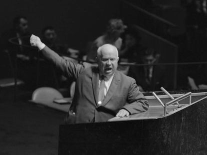 El primer ministro sovi&eacute;tico, Nikita Jrushchov, se dirige a las Naciones Unidas el 12 de octubre de 1960.
