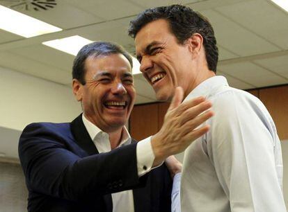 Tomás Gómez y Pedro Sánchez, el pasado 15 de julio en Madrid.