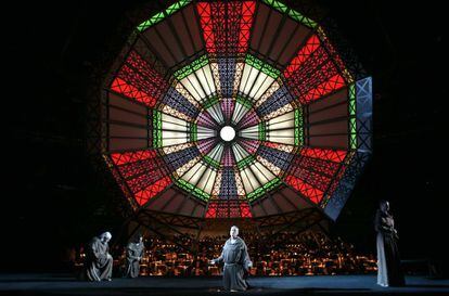 Ensayo de la ópera 'San Francisco de Asís', de Olivier Messiaen, en el espacio Madrid Arena, en 2011.