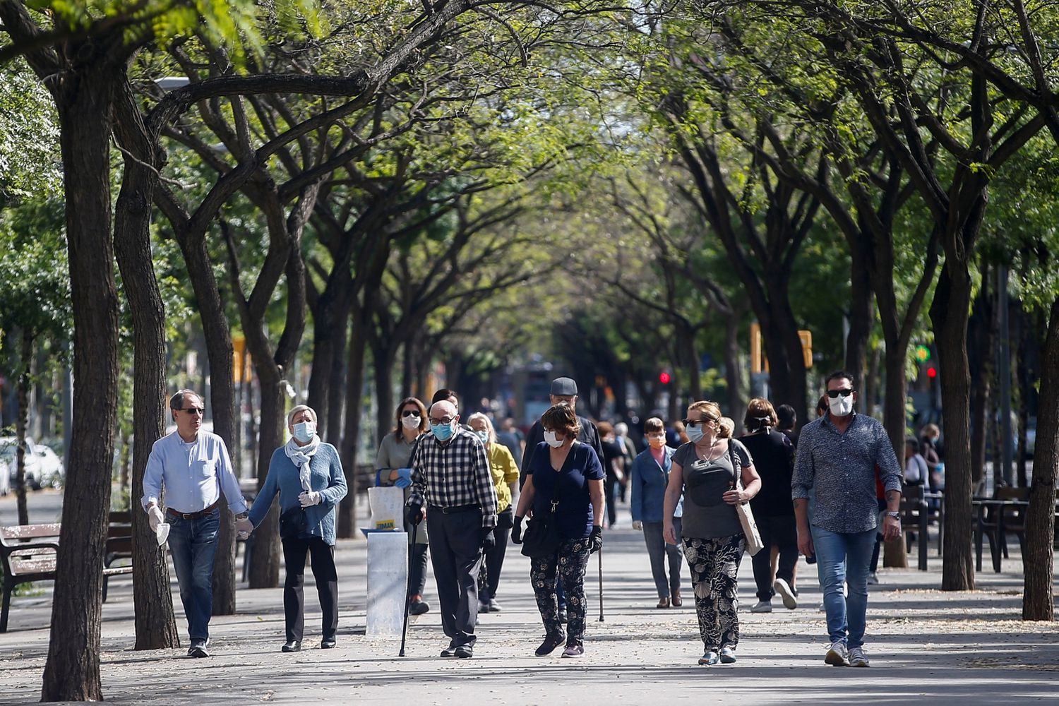 Appearance of the Rambla de Guipúzcoa (Barcelona) on Saturday.