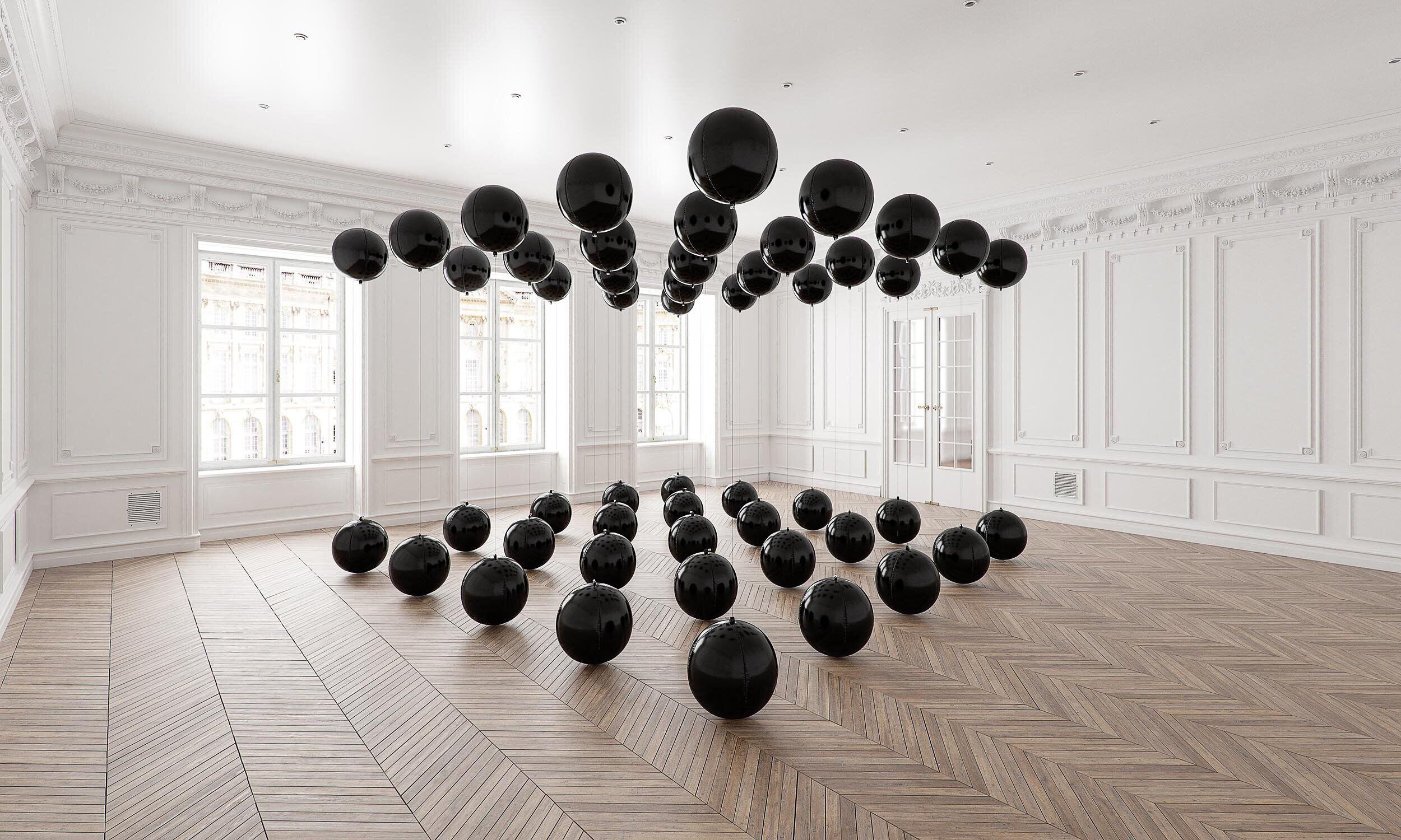 Instalación 'Black Balloons', de Tadao Cern.