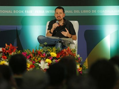 El líder de Podemos, Pablo Iglesias, el pasado día 2 de diciembre, en la Feria Internacional del Libro (FIL) en Guadalajara, Jalisco (México)