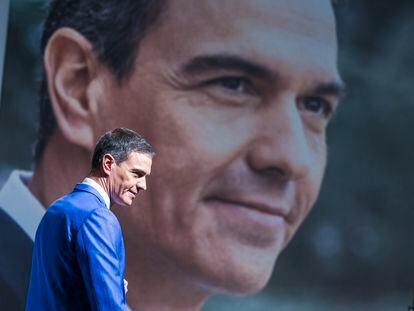 Pedro Sánchez, en la presentación del libro del presidente del Gobierno, 'Tierra firme', este lunes en Madrid.