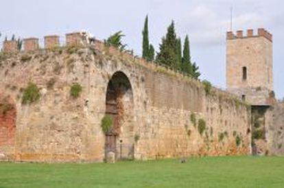 Restos de la antigua muralla que rodean Pisa.