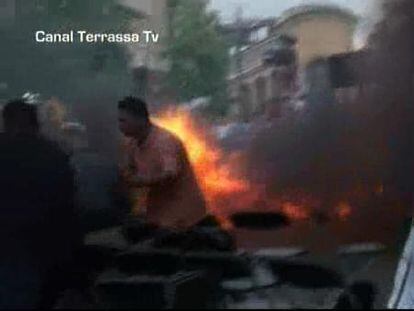 Incidente en Terrasa durante la retransmisión de un partido de España