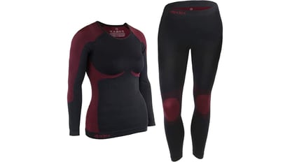 Top térmico de moda para mujer, ropa interior de manga larga, pijamas base  de poliéster para clima frío, deportes para niñas, invierno Gris BLESIY  Capa base térmica