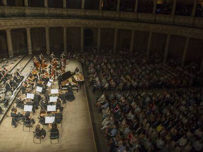 La Orquesta Ciudad de Granada, en una actuación en la ciudad andaluza en 2016.