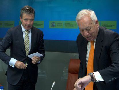 Garcia-Margallo y Fogh Rasmussen, hoy en Madrid.