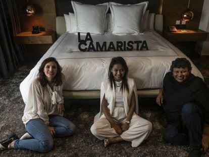 La directora Lila Avilés, y las actrices Gabriela Cartol y Teresa Sánchez.