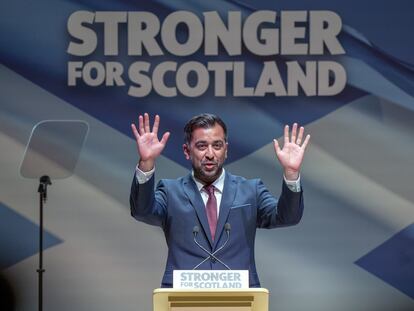 El ministro principal de Escocia, Humza Yousaf, se dirige a los afiliados del SNP este sábado en Dundee