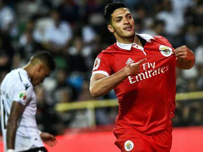 Jiménez celebra su gol