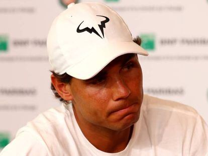 Nadal, durante la rueda de prensa en París.