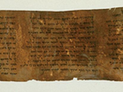 Imagen del rollo del Deuteronomio que narra los 10 mandamientos. Es la copia más antigua conservada del pasaje bíblico.