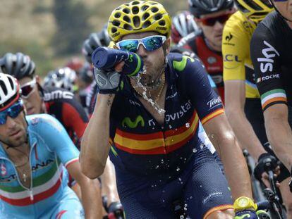 Alejandro Valverde durante la etapa de hoy