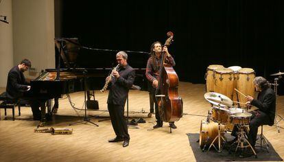 El cuarteto del saxofonista Vicent Maci&aacute;n, en una actuaci&oacute;n del Palau de la M&uacute;sica de Valencia.