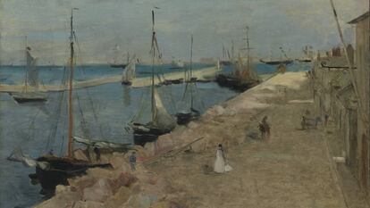 ‘El puerto de Cherburgo’ (1871), de Berthe_Morisot.