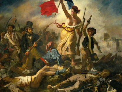 La libertad guiando al pueblo, de Delacroix, en el Museo del Louvre.