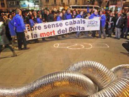 Manifestació divendres passat a Tortosa contra el Pla Hidrològic.