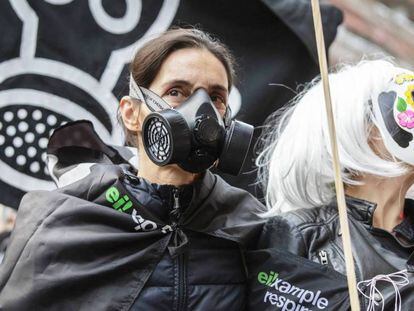 Manifestació contra la contaminació a Barcelona, el passat mes de febrer.  