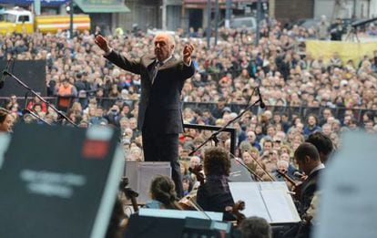 El director de orquesta Daniel Barenboim, en un concierto en Buenos Aires en agosto de 2014.