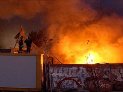 La subestación eléctrica de Unión Fenosa en la que se produjo el incendio que dejó sin luz parte del centro de Madrid.