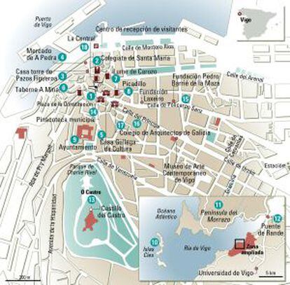 Mapa de Vigo.