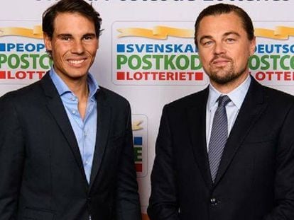 El tenista Rafa Nadal y el actor Leonardo Dicaprio.