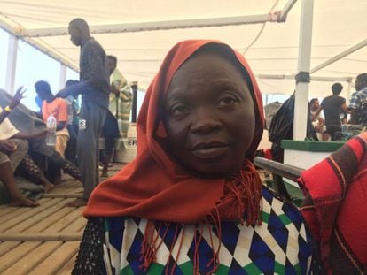 Judith Lidia Gbamago, rescatada por el 'Open Arms' este sábado.