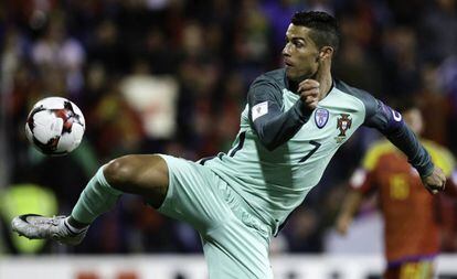 Cristiano, en el partido contra Andorra.