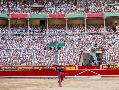 Roca Rey, el pasado 13 de julio en los Sanfermines de Pamplona.