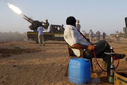 El frente rebelde situado al suroeste de Sirte, uno de los últimos bastiones de Gadafi.