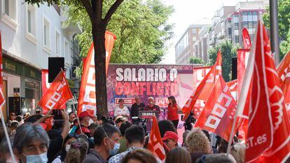 Manifestación celebrada en Madrid el pasado julio para exigir salarios dignos.
