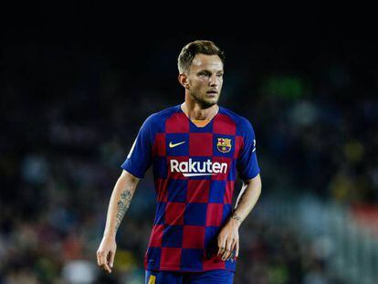 Rakitic, durante el partido ante el Real Valladolid.