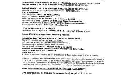 Documento que estima en 7.000 la previsión de asistentes a la fiesta.