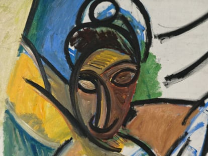 Detalle de la obra 'Mujer' (Edad "Las señoritas de Avignon") de Pablo Picasso, 1907.