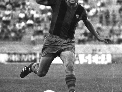 José Antonio Zaldúa, en un partido con el Barcelona.