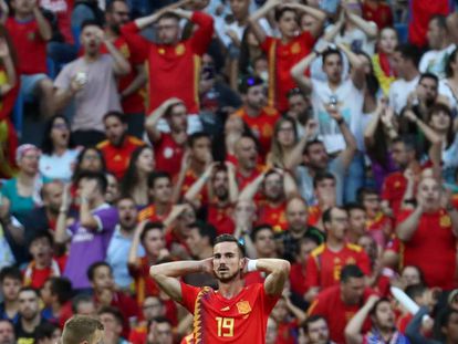 Fabián, durante el último España-Suecia disputado en el Santiago Bernabéu.