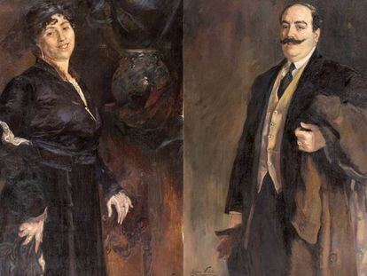 Remei Mallofré i el seu marit Josep Carreño Pujol, dos retrats de Lluïsa Vidal que poden veure's a l'exposició de Canet de Mar per primera vegada.