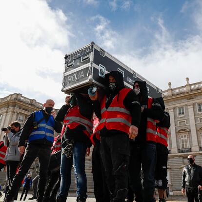 Protesta del sector de los espectáculos y eventos en Madrid.