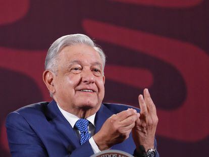 Andrés Manuel López Obrador habla durante su rueda de prensa matutina del pasado 1 de febrero, en Ciudad de México.