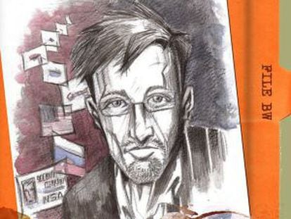 Imagen de la editorial Bluewater Productions de la portada del cómic basado en Edward Snowden.