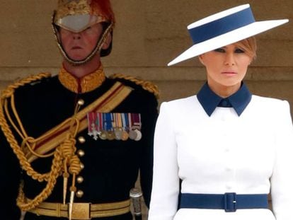 Melania Trump, en el palacio de Buckingham a su llegada a Londres.